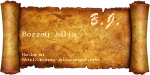 Bozzay Júlia névjegykártya