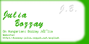 julia bozzay business card